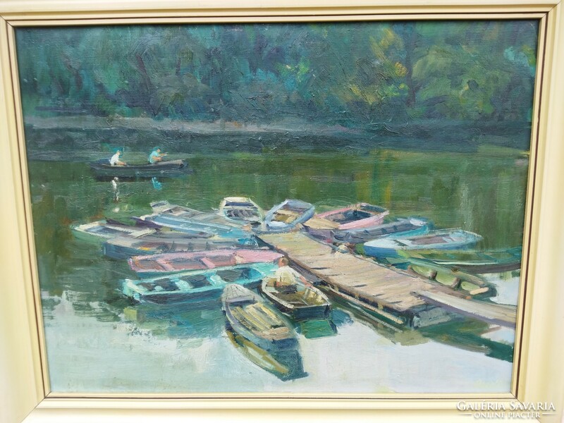 Oszoli Piroska (1919-2017) kis Duna csónak kikötő