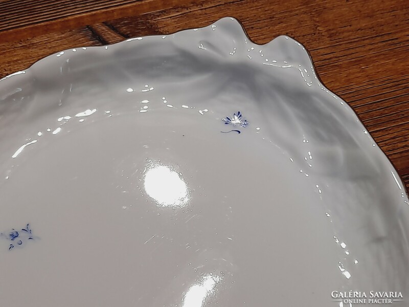 Herend blue small flower pattern bow oval serving tray