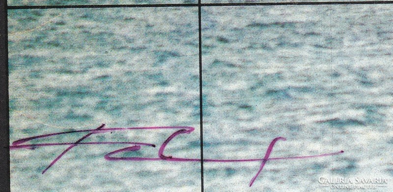 Fa Nándor és Gál József, a St. Jupát hajósai saját kezű aláírása a Helia-D emléklapon/reklámlapon