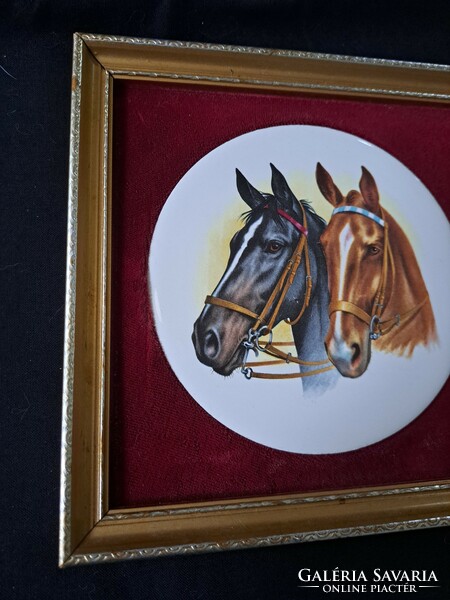 Equestrian image with ceramic insert