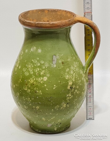 Popular, splashed white polka dot, light brown glaze spot, light green glaze ceramic milk jug (2858)