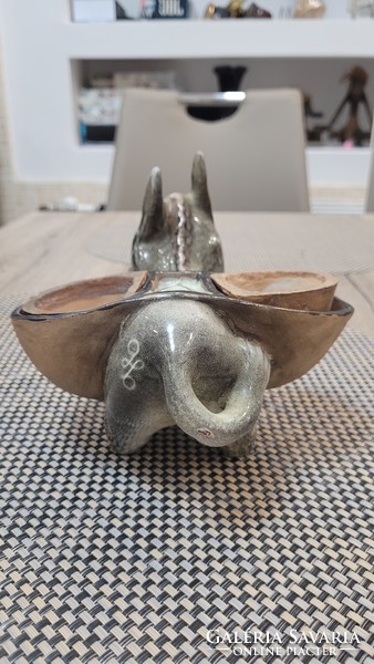 Gál Béla ceramic donkey.