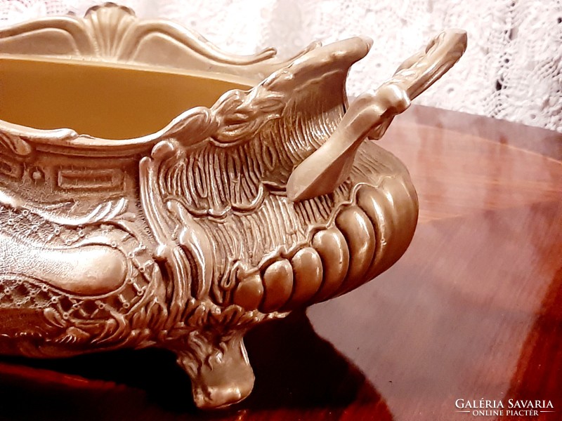 Wonderful antique large baroque copper serving bowl