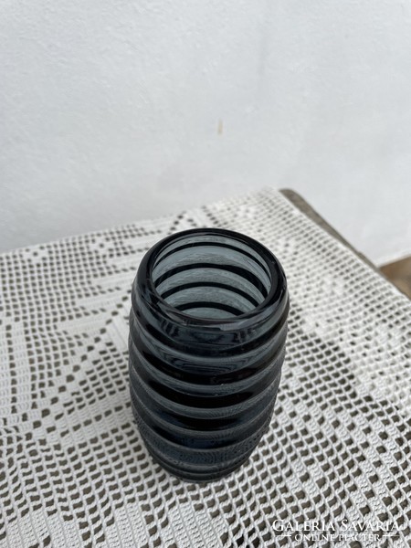 Carola by Fritz Keuchel for VEB Glaswerk Schwepnitz Német gyönyörű üveg váza  midcentury modern