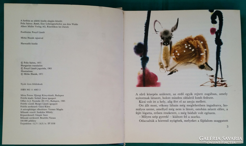'Felix Salten: Bambi > Gyermek- és ifjúsági irodalom > Mesekönyv