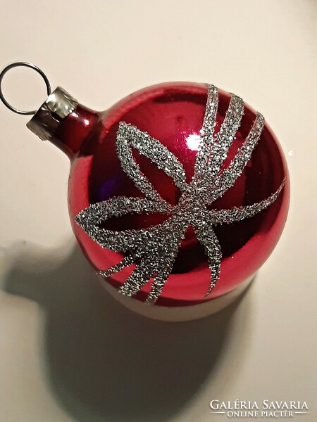A very beautiful, spray painted, bow ball Christmas tree ornament, about 60 years old