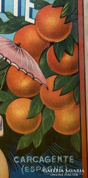 1970s Spanish orange poster poster label offset - lithografia - London, Paris, Brussels
