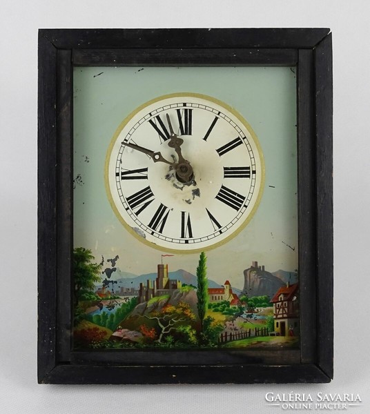 1P440 antique landscape clock frame clock picture clock