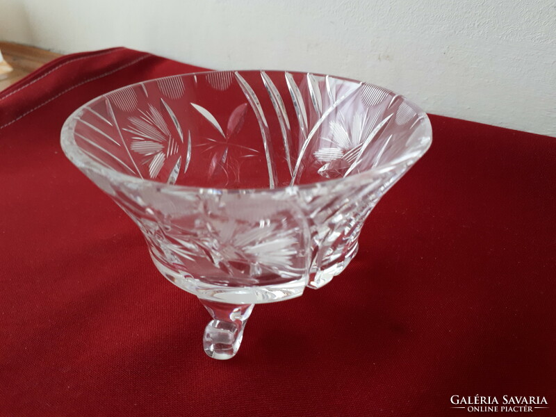 Engraved crystal bowl