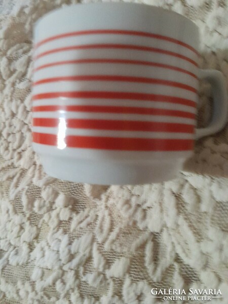 Zsolnay red striped cup