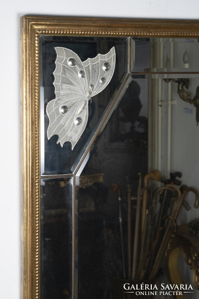 Hántolt pillangó dekoros tükör