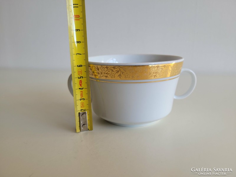 Régi Alföldi porcelán aranyozott leveses csésze kétfülű tálka 1 db