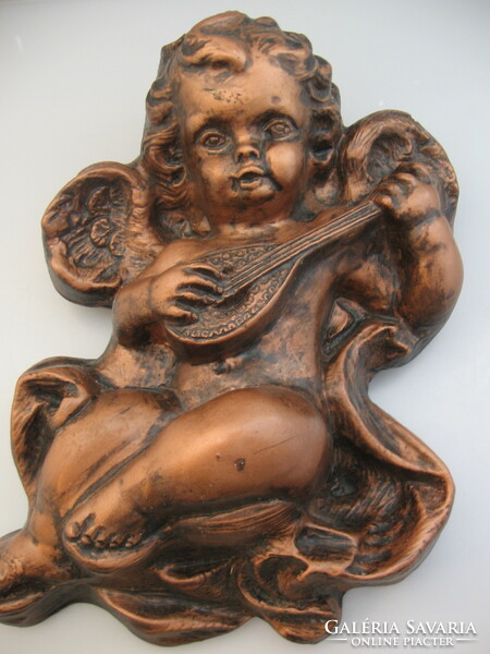 Large ceramic baroque bronze angel