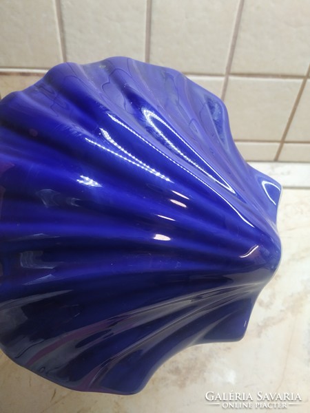 Kék kagyló formájú kerámia dísztárgy, váza  eladó!!