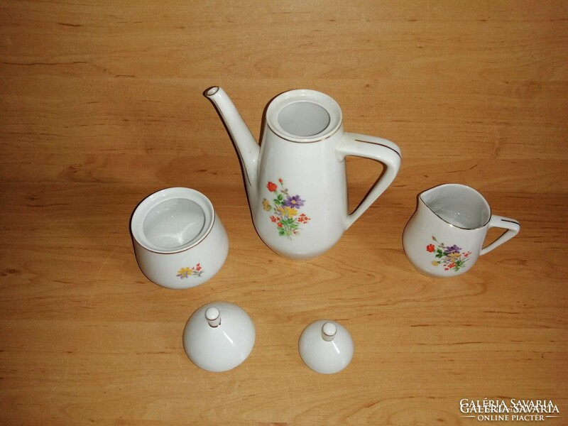 Hollóházi porcelain coffee pourer, sugar holder and milk spout in one (14/d)