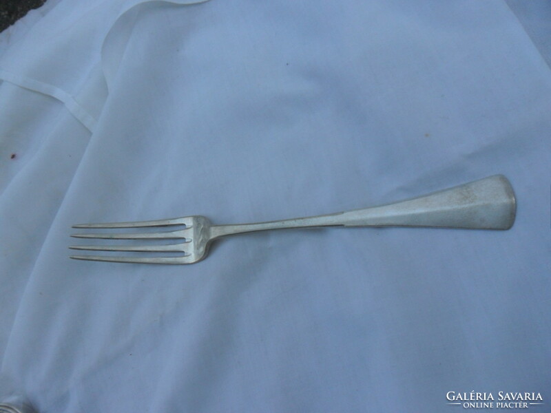 Large silver fork with owner's monogram engraving