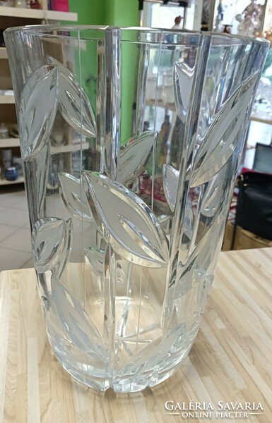 Cast crystal vase