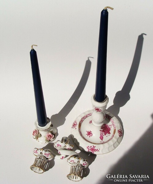 Herend and Dresden candle holders in one