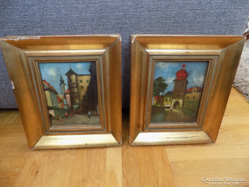 Two oil paintings by Lajos Gimes (1886-1945) in a pair !!