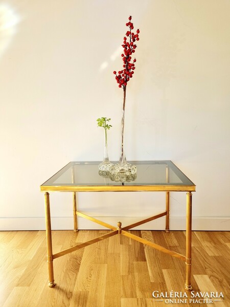 Wonderful hollywood regency glass table, coffee table