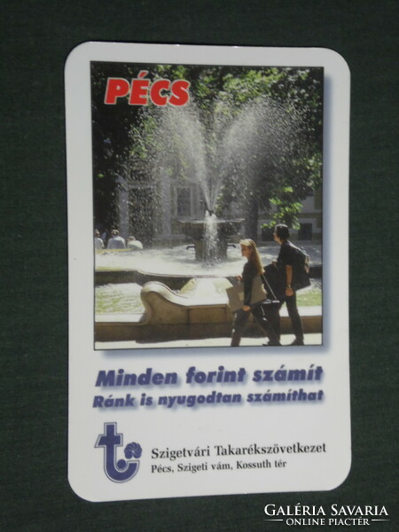 Card calendar, szigetvár savings association, Pécs fountain, 1998, (3)