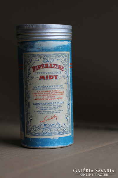 Antique French hygienic metal toilet box tin box