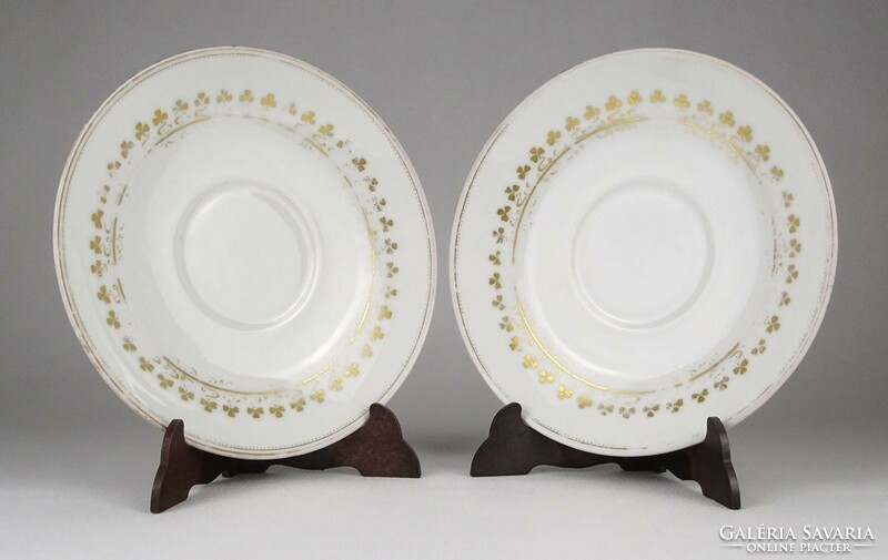 1P737 Antik H&C Lang M. porcelán teáscsésze alátét tányér pár 16 cm