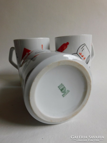 Retro Zsolnay stationery mug