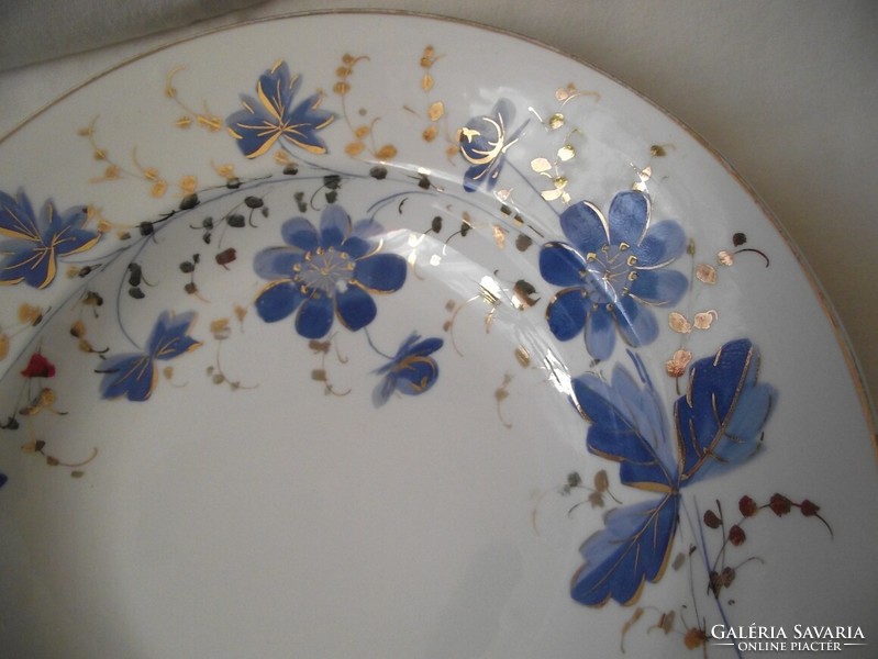 Blue floral, gilded decorative plate, 2 wall plates