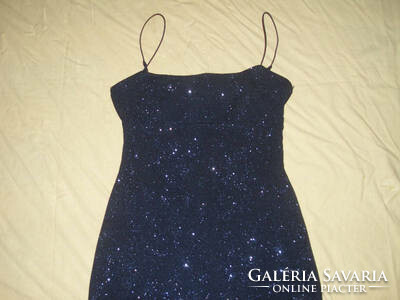 Blue shiny maxi dress with cross straps at the back Jodi Kristopher h: 142 cm mb: 83-98 cm size: 64-86