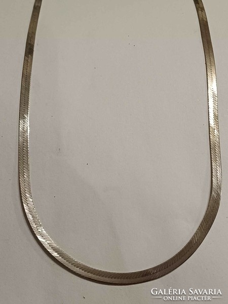 Italian silver long flat necklace 60 cm