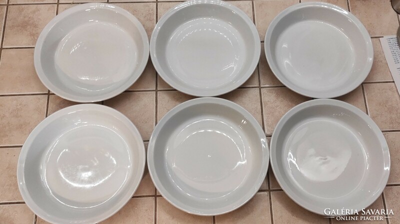 White porcelain canteen vegetable plate, bowl (6 pcs.)