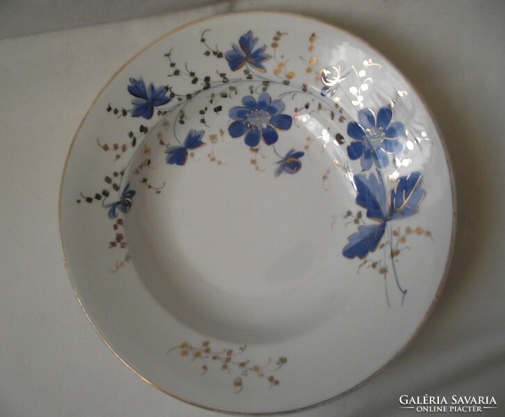 Kék virágos,aranyozott dísztányér,fali tányér 2db