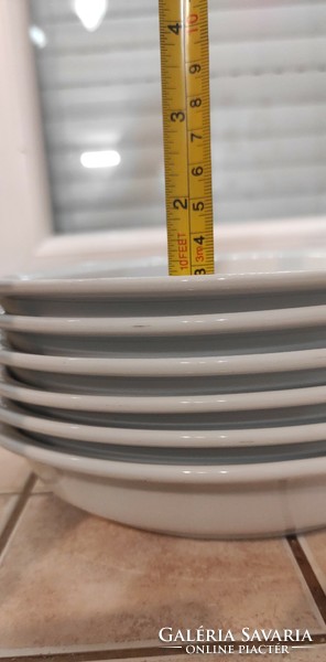 White porcelain canteen vegetable plate, bowl (6 pcs.)