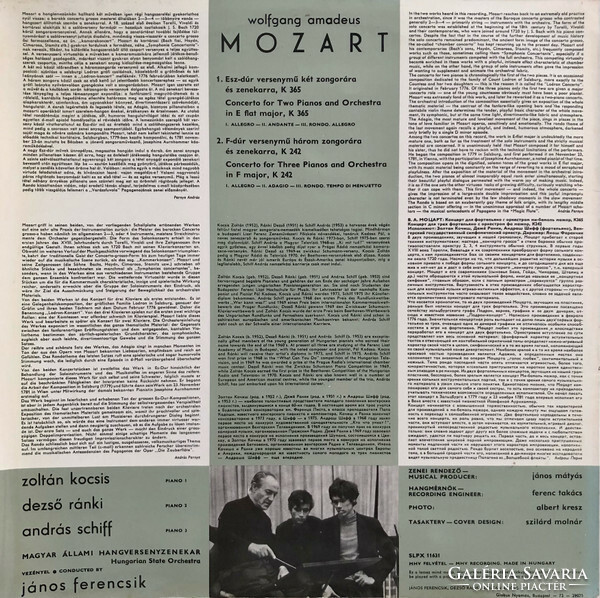 Kocsis, Schiff, Ránki, Ferencsik - Mozart - Concerti for two and three pianos (LP, album)