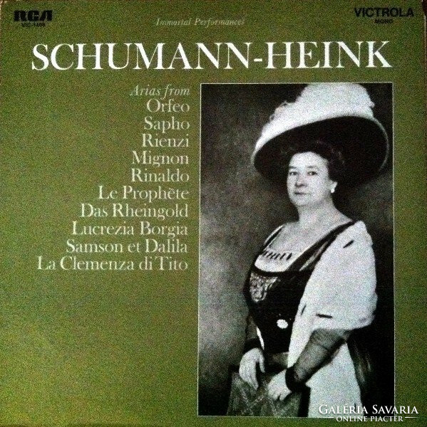 Schumann-heink - arias from orfeo / sapho / rienzi / mignon / rinaldo / le prophète (lp, album)