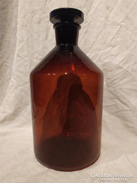 Antique large brown pharmacy apothecary bottle 35 cm