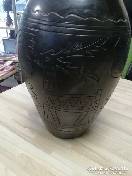 Fekete kerámia nagyméretű váza