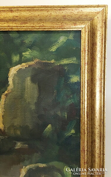 Erdőbelső patakkal,ism.szignó,kerettel 56 x 86 cm,olaj-vászon