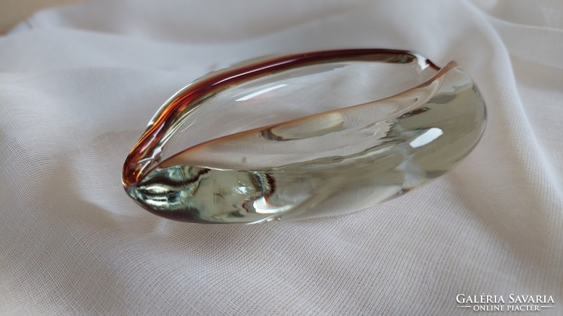 Glass bowl, thick Czech glass