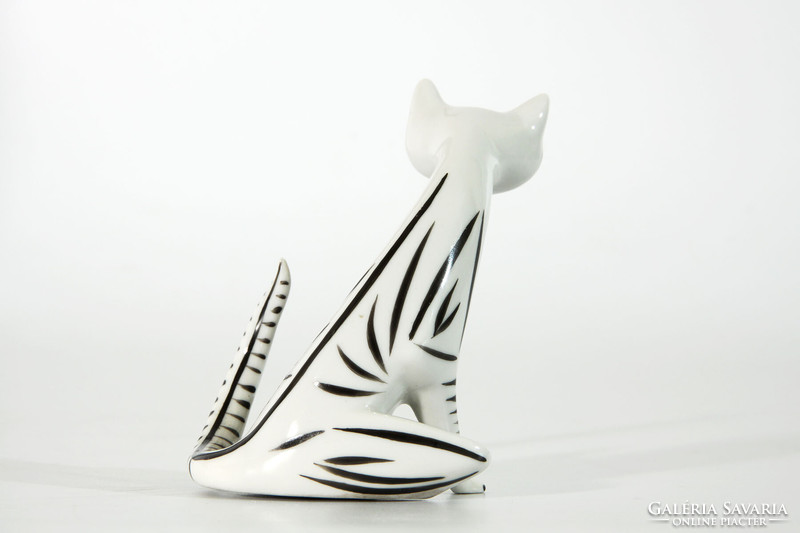 Drasche Fekete Fehér Cica 8,5cm | Porcelán Macska
