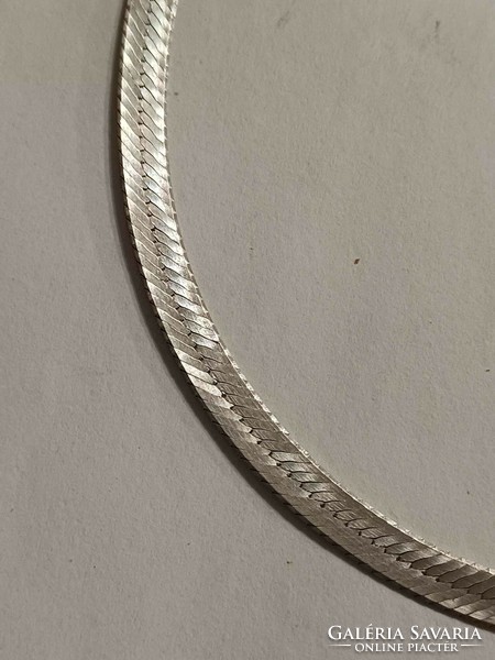 Italian silver long flat necklace 60 cm