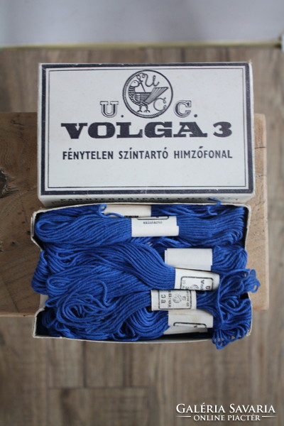 Volga blue color-fast embroidery thread - in good condition