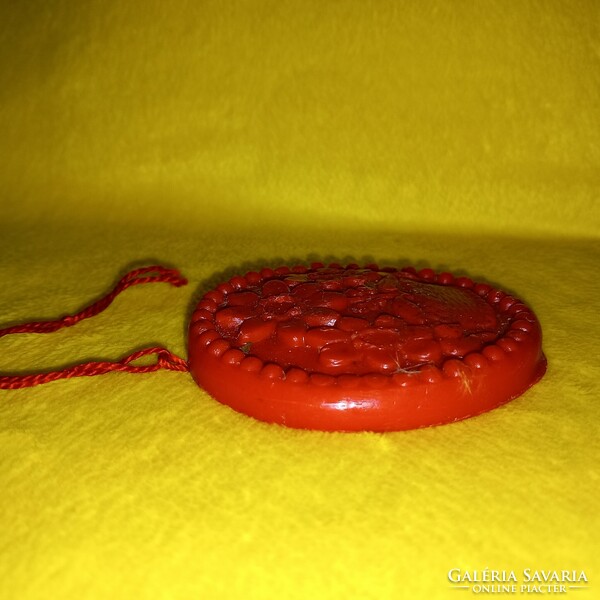 Oval and red, wax gingerbread mold, baking mold, mold, or wall decoration.