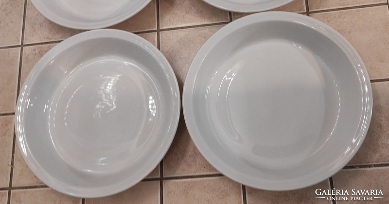 Fehér porcelán menza főzelékes tányér, tál ( 6 db. )