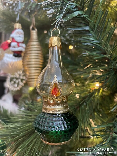 Christmas tree decoration - glass kerosene lamp