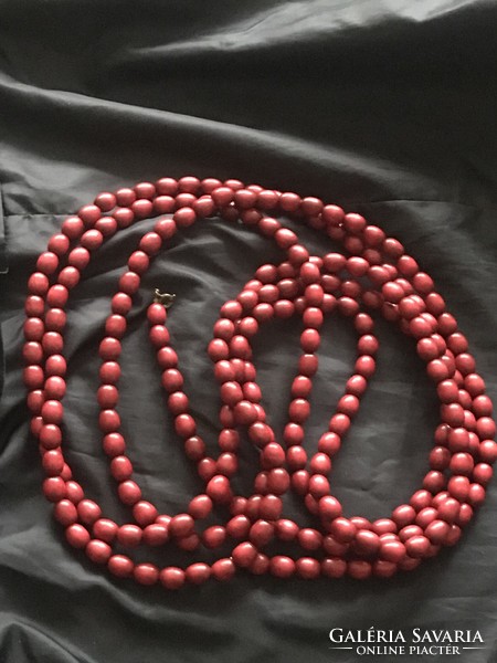Red bamboo necklace 2 m