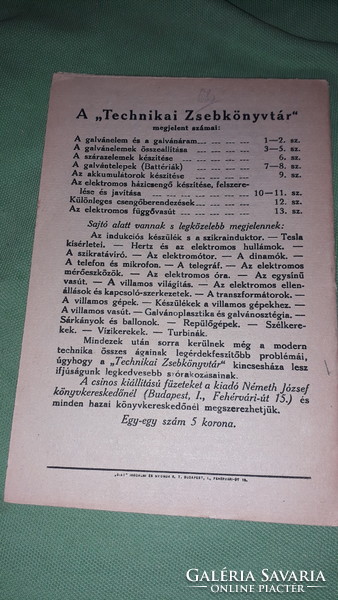 1921.Grész Leó Különleges csengőberendezések könyv képek szerint Németh József