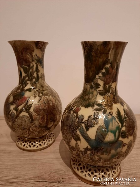 A pair of rare family sealed Zsolnay vases