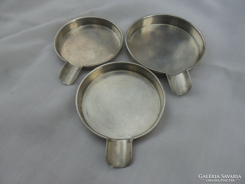 English silver travel ashtray set